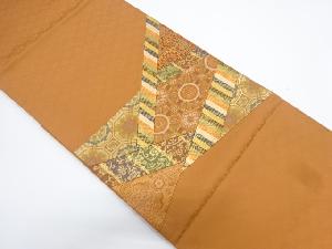 リサイクル　切りばめ花更紗模様織り出し袋帯